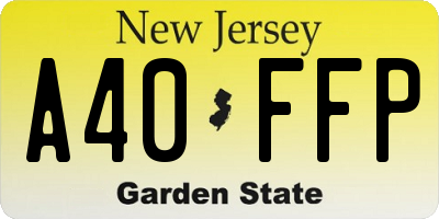 NJ license plate A40FFP