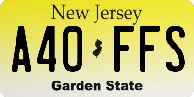 NJ license plate A40FFS