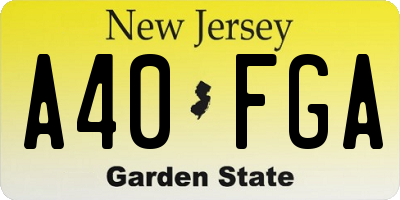 NJ license plate A40FGA