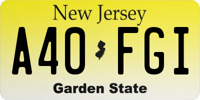 NJ license plate A40FGI