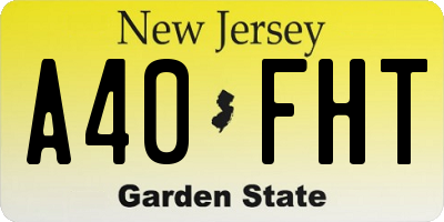 NJ license plate A40FHT