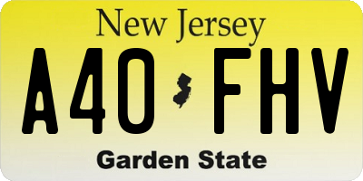 NJ license plate A40FHV