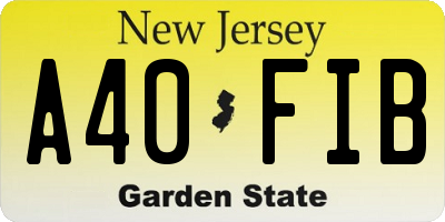 NJ license plate A40FIB