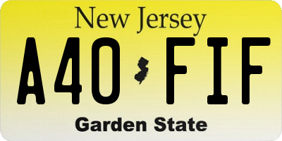 NJ license plate A40FIF