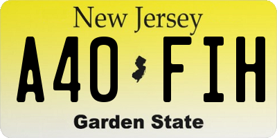 NJ license plate A40FIH