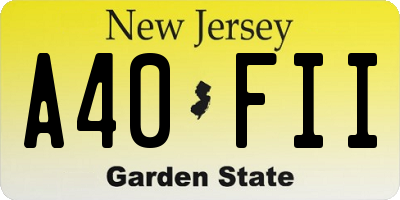 NJ license plate A40FII