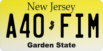 NJ license plate A40FIM