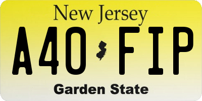NJ license plate A40FIP