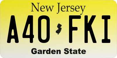 NJ license plate A40FKI