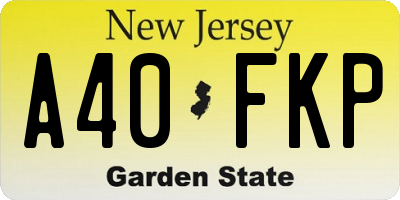 NJ license plate A40FKP