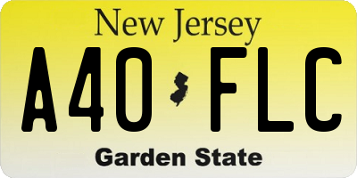 NJ license plate A40FLC