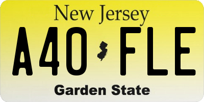 NJ license plate A40FLE