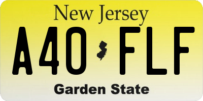 NJ license plate A40FLF