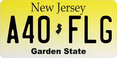 NJ license plate A40FLG