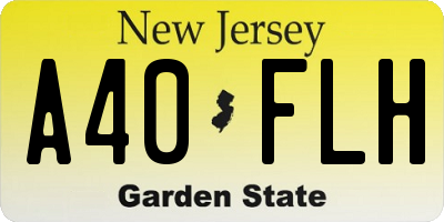 NJ license plate A40FLH