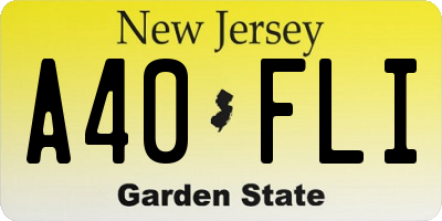 NJ license plate A40FLI