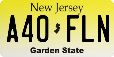 NJ license plate A40FLN