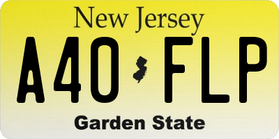 NJ license plate A40FLP