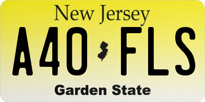 NJ license plate A40FLS