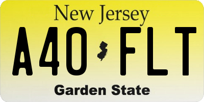 NJ license plate A40FLT