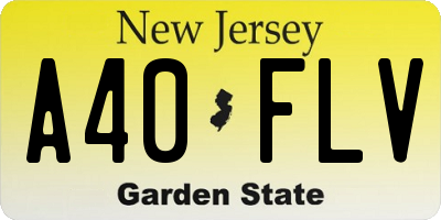 NJ license plate A40FLV