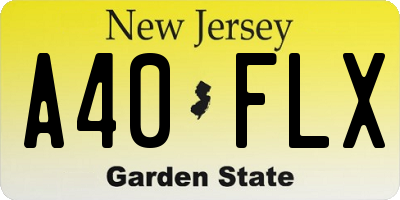 NJ license plate A40FLX