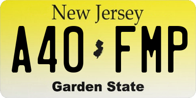 NJ license plate A40FMP
