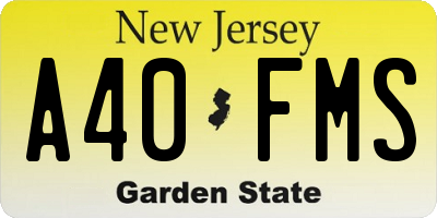 NJ license plate A40FMS