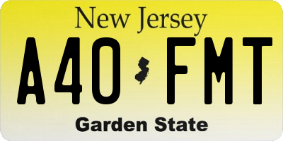 NJ license plate A40FMT