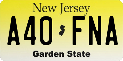 NJ license plate A40FNA