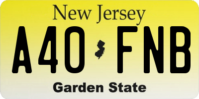 NJ license plate A40FNB