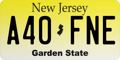 NJ license plate A40FNE