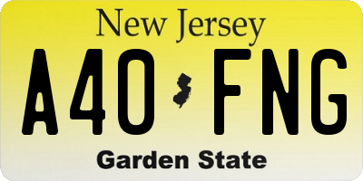 NJ license plate A40FNG