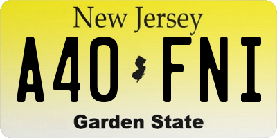 NJ license plate A40FNI