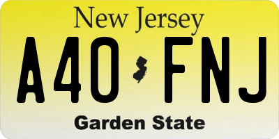 NJ license plate A40FNJ
