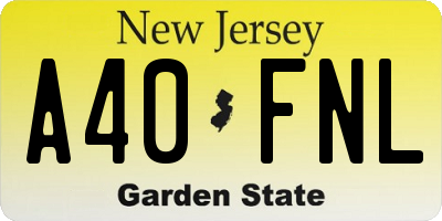 NJ license plate A40FNL