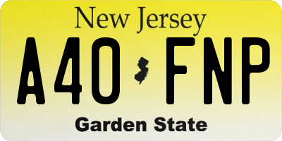 NJ license plate A40FNP