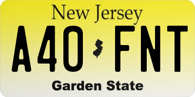 NJ license plate A40FNT