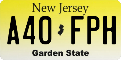 NJ license plate A40FPH