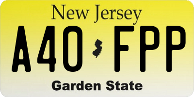 NJ license plate A40FPP