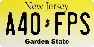 NJ license plate A40FPS