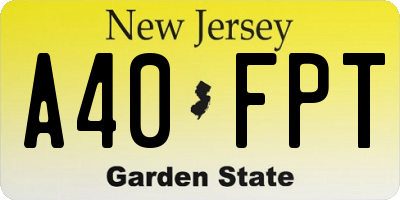 NJ license plate A40FPT