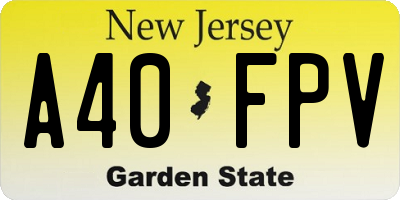NJ license plate A40FPV