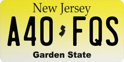 NJ license plate A40FQS