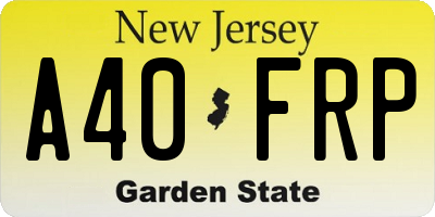 NJ license plate A40FRP