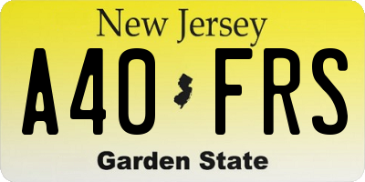 NJ license plate A40FRS