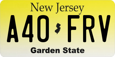 NJ license plate A40FRV