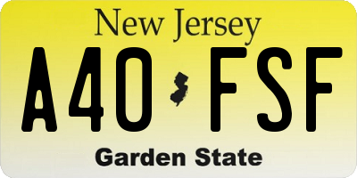 NJ license plate A40FSF