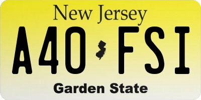 NJ license plate A40FSI