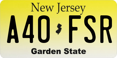 NJ license plate A40FSR